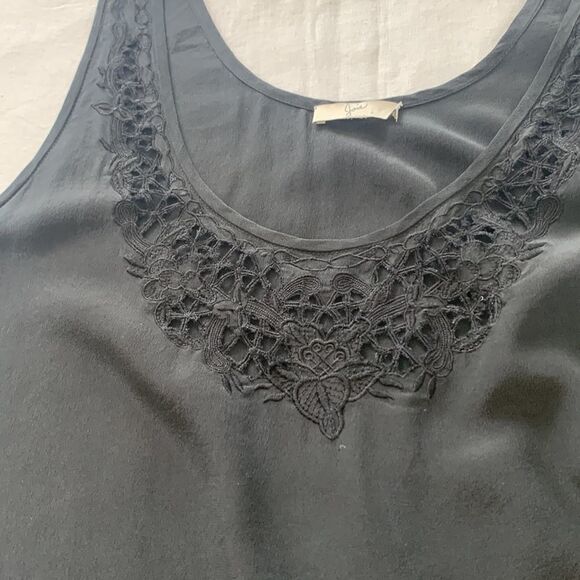 Joie 100% silk black boho casual swing lace, eyelet embroidered, size M - Picture 16 of 16